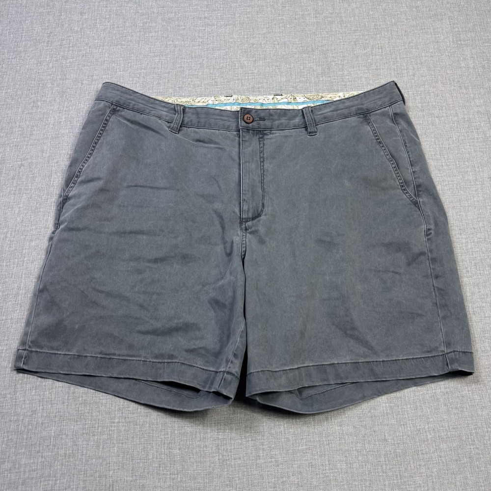 Tommy Bahama Chino Shorts Mens 38 Gray 7" Inseam Cotton Lyocell Stretch